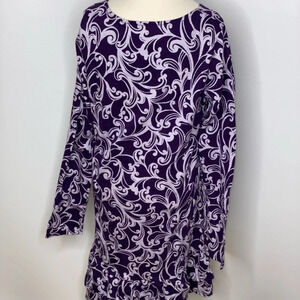 Lands end girls purple paisley dress sz 10/12 M